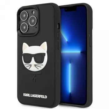 Karl Lagerfeld KLHCP13LCH3DBK Hardcase 3D Rubber Choupette für iPhone 13 Pro / 13 6,1 inch Schwarz