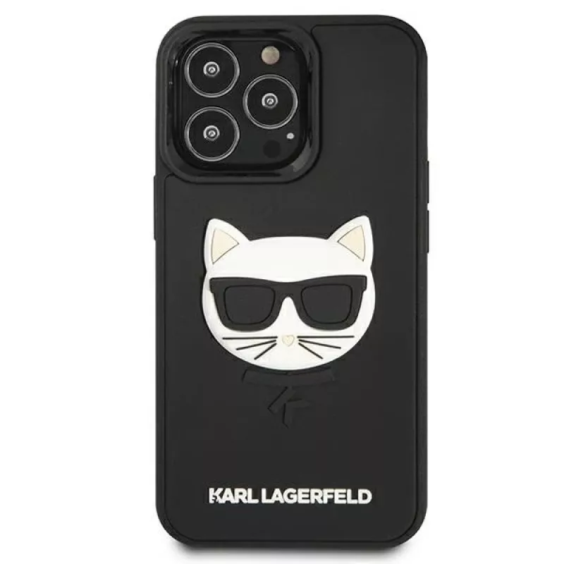 Karl Lagerfeld KLHCP13LCH3DBK Hardcase 3D Rubber Choupette für iPhone 13 Pro / 13 6,1 inch Schwarz