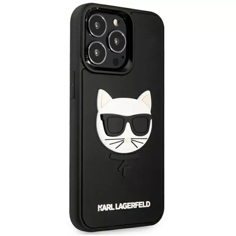 Karl Lagerfeld KLHCP13LCH3DBK Hardcase 3D Rubber Choupette für iPhone 13 Pro / 13 6,1 inch Schwarz