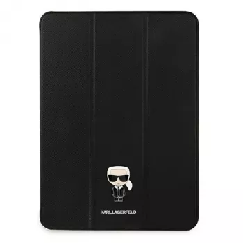 Karl Lagerfeld KLFC12OKMK Book Cover für iPad Pro 12,9 inch (2021/2022) - Schwarz Saffiano Karl Iconic