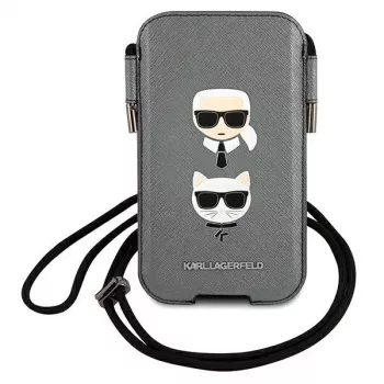 Karl Lagerfeld Ikonik Saffiano Hard Case für Apple iPhone 12 / 12 Pro 6,1 inch Grau