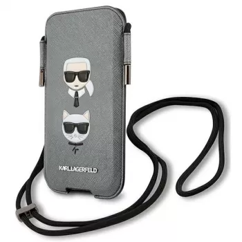 Karl Lagerfeld Ikonik Saffiano Hard Case für Apple iPhone 12 / 12 Pro 6,1 inch Grau
