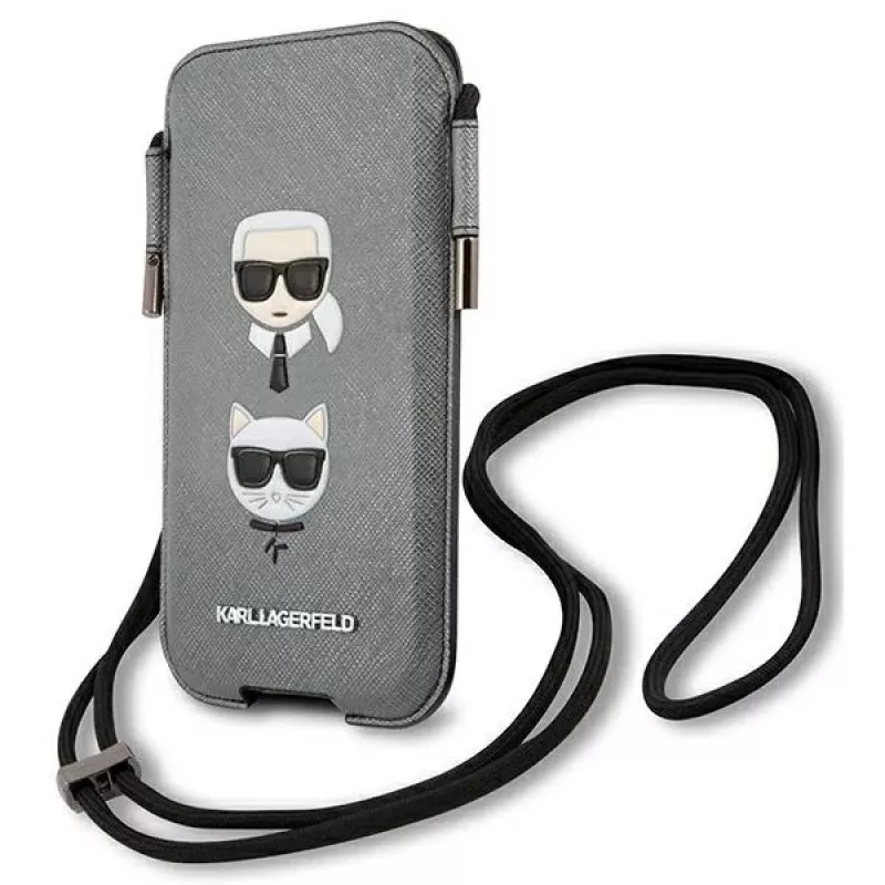 Karl Lagerfeld Ikonik Saffiano Hard Case für Apple iPhone 12 / 12 Pro 6,1 inch Grau