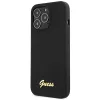 Guess GUHCP13XLSLMGBK iPhone 13 Pro Max 6,7 inch Schwarze Silikon-Hülle mit goldenem Script-Logo
