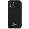 Guess GUHCP13XLSLMGBK iPhone 13 Pro Max 6,7 inch Schwarze Silikon-Hülle mit goldenem Script-Logo