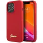 Guess GUHCP13XLSLMGRE iPhone 13 Pro Max 6.7 Burgundy Silicone Hard Case with Vintage Gold Logo