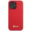 Guess GUHCP13XLSLMGRE iPhone 13 Pro Max 6.7 Burgundy Silicone Hard Case with Vintage Gold Logo