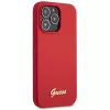 Guess GUHCP13XLSLMGRE iPhone 13 Pro Max 6.7 Burgundy Silicone Hard Case with Vintage Gold Logo