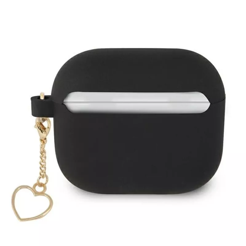 Guess GUA3LSCHSK AirPods 3 Cover Black Silicone Charm Heart Collection