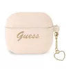 Guess GUA3LSCHSP Silikon-Charm Heart Collection Hülle für Apple AirPods 3. Generation – Pink