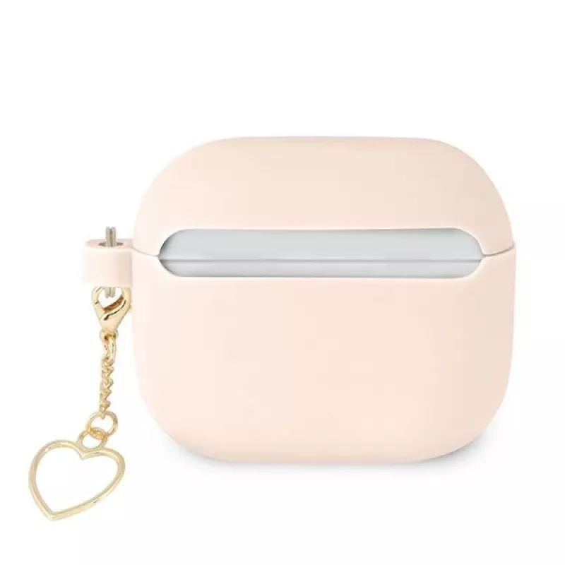 Guess GUA3LSCHSP Silikon-Charm Heart Collection Hülle für Apple AirPods 3. Generation – Pink