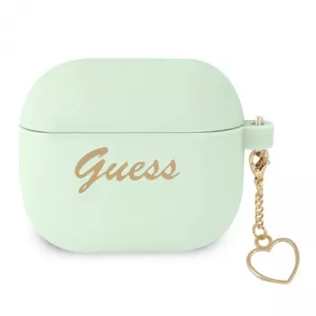 Guess GUA3LSCHSN AirPods 3 Hülle grün Silikon Charm Heart Collection