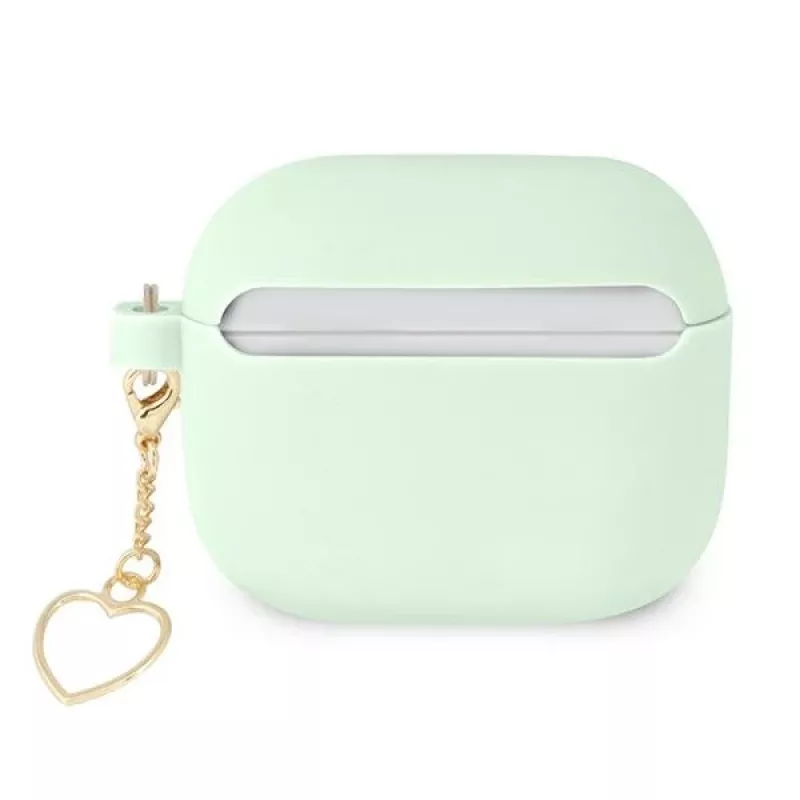 Guess GUA3LSCHSN AirPods 3 Hülle grün Silikon Charm Heart Collection