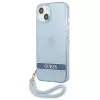 Guess GUHCP13SHTSGSB iPhone 13 mini 5,4 inch Blue Translucent Hardcase mit Trageriemen