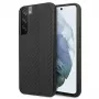 AMG AMHCS22MBLSCA Hard Case für Samsung Galaxy S22+ Carbon Stripe & Embossed Schwarz
