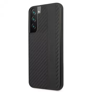AMG AMHCS22MBLSCA Hard Case für Samsung Galaxy S22+ Carbon Stripe & Embossed Schwarz