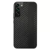 AMG AMHCS22MBLSCA Hard Case für Samsung Galaxy S22+ Carbon Stripe & Embossed Schwarz
