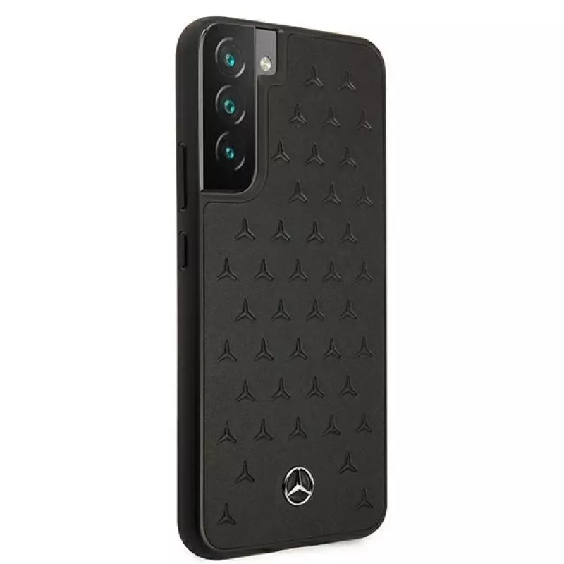 Mercedes-Benz MEHCS22MPSQBK S22+ Hardcase Leder Stars Pattern Schwarz