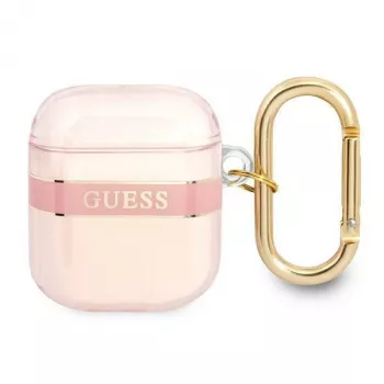Guess GUA2HHTSP Strap Collection Schutzhülle für Apple AirPods 1/2 – Pink