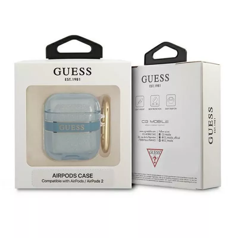 Guess GUA2HHTSB AirPods 1/2 Hülle Blue Strap Collection