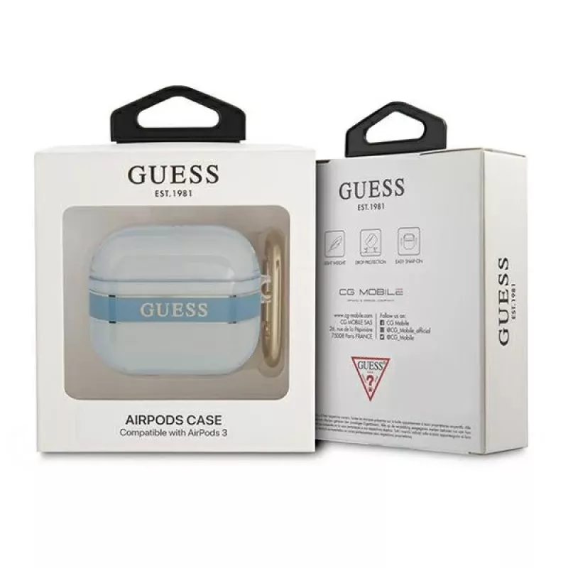 Guess GUA3HHTSB Strap Collection Schutzhülle für Apple AirPods 3. Generation – Blau