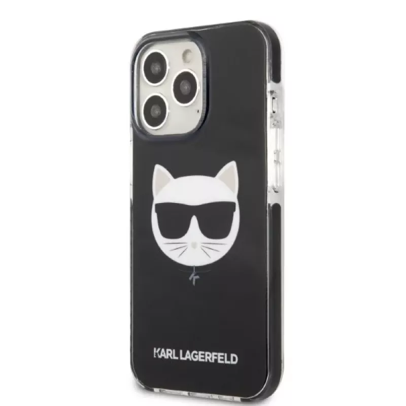 Karl Lagerfeld KLHCP13XTPECK Hard Case für iPhone 13 Pro Max 6,7 inch Schwarz Choupette Head
