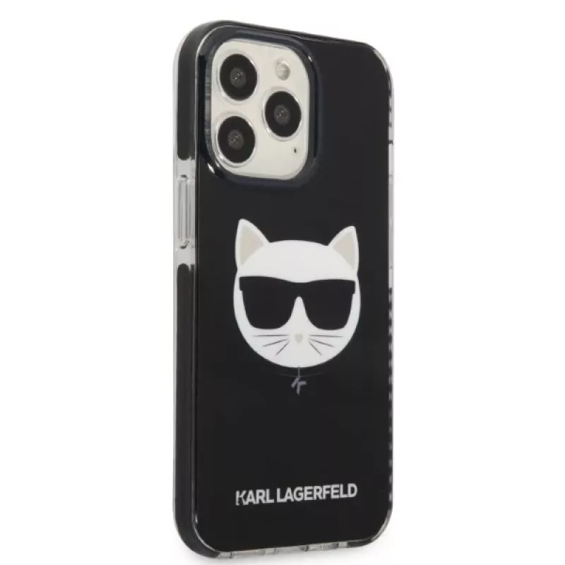 Karl Lagerfeld KLHCP13XTPECK Hard Case für iPhone 13 Pro Max 6,7 inch Schwarz Choupette Head