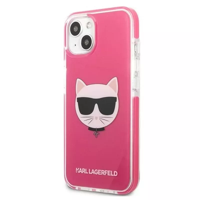 Karl Lagerfeld KLHCP13MTPECPI iPhone 13 / 14 / 15 6.1 Hardcase Fuschia Choupette Head