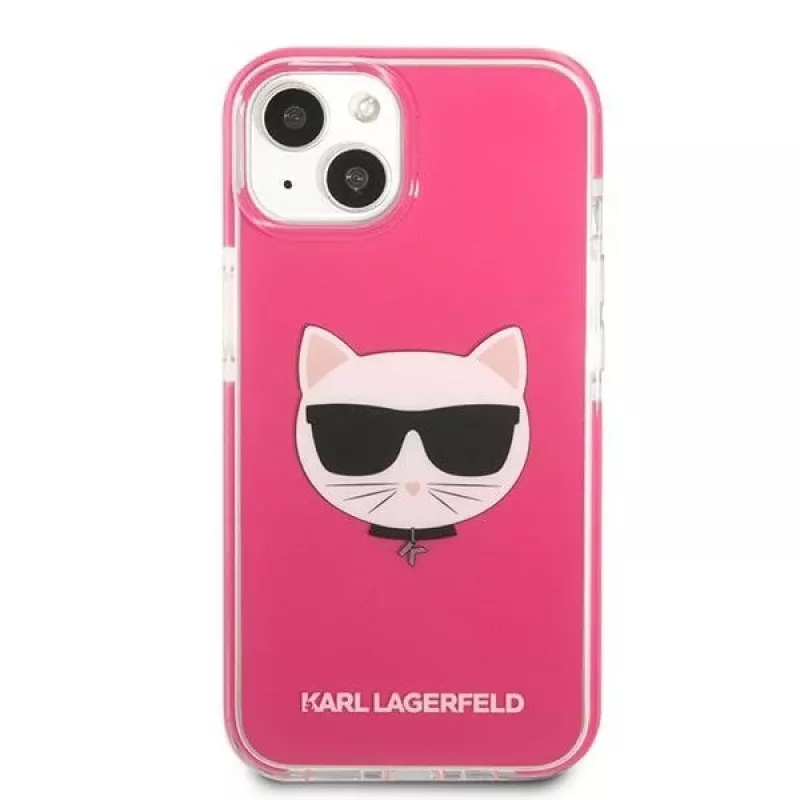 Karl Lagerfeld KLHCP13MTPECPI iPhone 13 / 14 / 15 6.1 Hardcase Fuschia Choupette Head