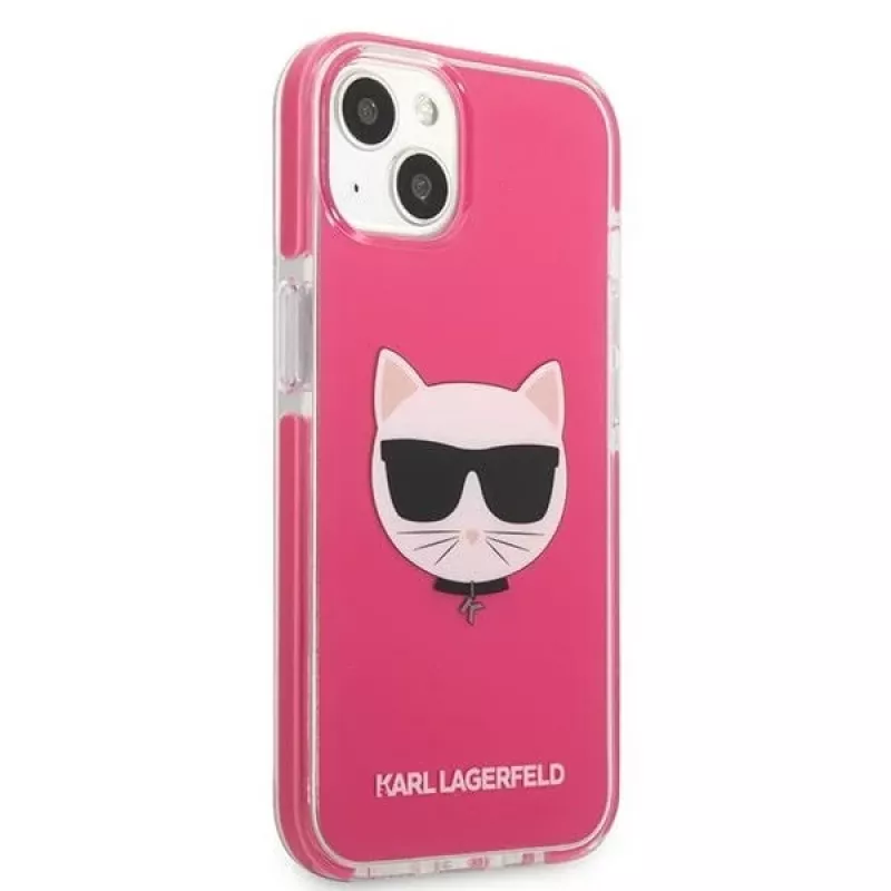 Karl Lagerfeld KLHCP13MTPECPI iPhone 13 / 14 / 15 6.1 Hardcase Fuschia Choupette Head