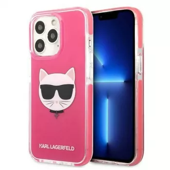 Karl Lagerfeld KLHCP13LTPECPI Hard Case für iPhone 13 Pro / 13 6,1 inch - Fuchsia Choupette Head