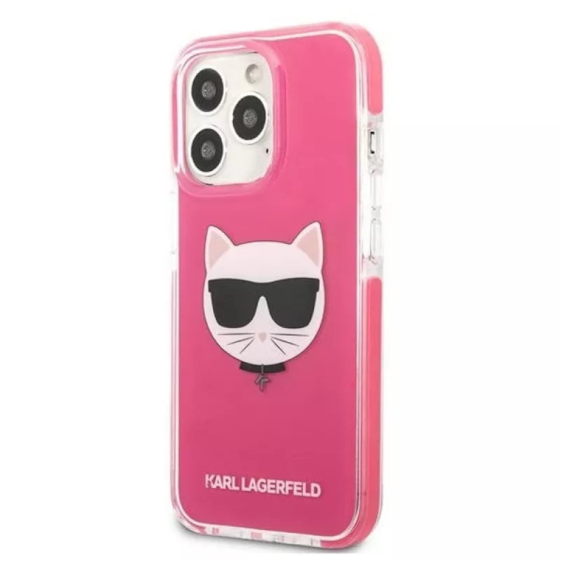 Karl Lagerfeld KLHCP13LTPECPI Hard Case für iPhone 13 Pro / 13 6,1 inch - Fuchsia Choupette Head