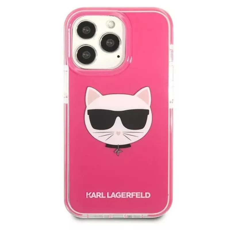 Karl Lagerfeld KLHCP13LTPECPI Hard Case für iPhone 13 Pro / 13 6,1 inch - Fuchsia Choupette Head