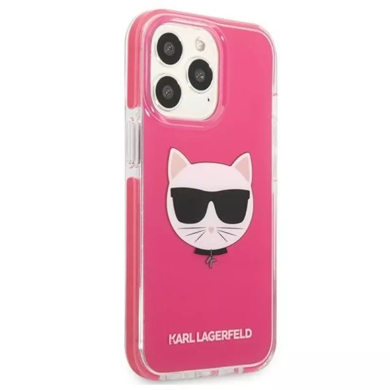 Karl Lagerfeld KLHCP13LTPECPI Hard Case für iPhone 13 Pro / 13 6,1 inch - Fuchsia Choupette Head