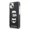 Karl Lagerfeld KLHCP13STPE2TK Hard Case für iPhone 13 mini, 5,4 inch, Schwarz, Karl & Choupette Head