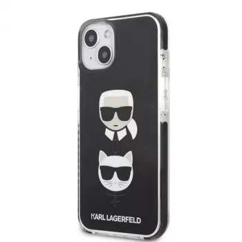 Karl Lagerfeld KLHCP13STPE2TK Hard Case für iPhone 13 mini, 5,4 inch, Schwarz, Karl & Choupette Head