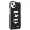 Karl Lagerfeld KLHCP13STPE2TK Hard Case für iPhone 13 mini, 5,4 inch, Schwarz, Karl & Choupette Head