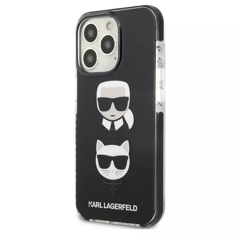 Karl Lagerfeld KLHCP13LTPE2TK iPhone 13 Pro / 13 6.1 Hardcase Black Karl & Choupette Head