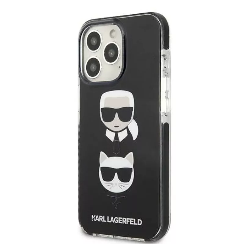 Karl Lagerfeld KLHCP13XTPE2TK Hard Case für Apple iPhone 13 Pro Max 6,7 inch Schwarz Karl & Choupette Head