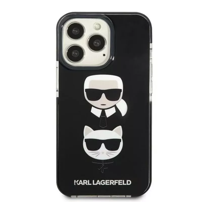 Karl Lagerfeld KLHCP13XTPE2TK Hard Case für Apple iPhone 13 Pro Max 6,7 inch Schwarz Karl & Choupette Head