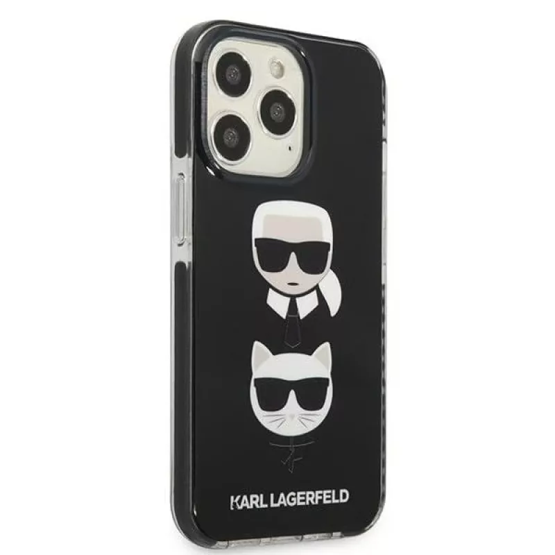 Karl Lagerfeld KLHCP13XTPE2TK Hard Case für Apple iPhone 13 Pro Max 6,7 inch Schwarz Karl & Choupette Head