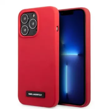 Karl Lagerfeld KLHCP13LSLMP1R Silicone Plaque Hard Case für iPhone 13 Pro / 13 6,1 inch - Rot