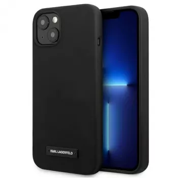 Karl Lagerfeld Silicone Plaque Back Cover für Apple iPhone 13 mini 5,4 Zoll - Schwarz