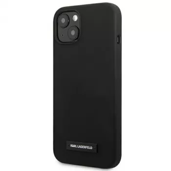 Karl Lagerfeld Silicone Plaque Back Cover für Apple iPhone 13 mini 5,4 Zoll - Schwarz