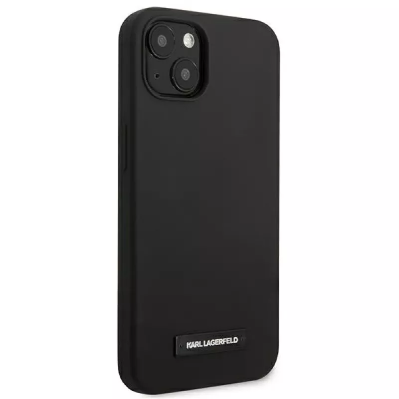 Karl Lagerfeld Silicone Plaque Back Cover für Apple iPhone 13 mini 5,4 Zoll - Schwarz