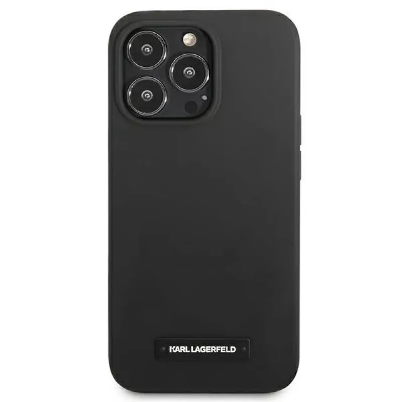 Karl Lagerfeld KLHCP13LSLMP1K iPhone 13 Pro / 13 6.1 Hard Case Black Silicone Plaque
