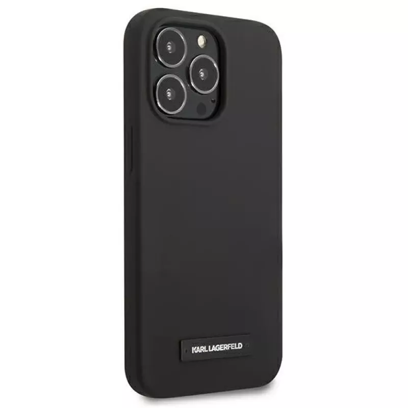 Karl Lagerfeld KLHCP13LSLMP1K iPhone 13 Pro / 13 6.1 Hard Case Black Silicone Plaque