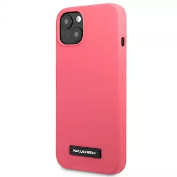 Karl Lagerfeld KLHCP13MSLMP1PI Silikon-Plaque-Hülle für iPhone 13/14/15 6,1 inch Fuchsia