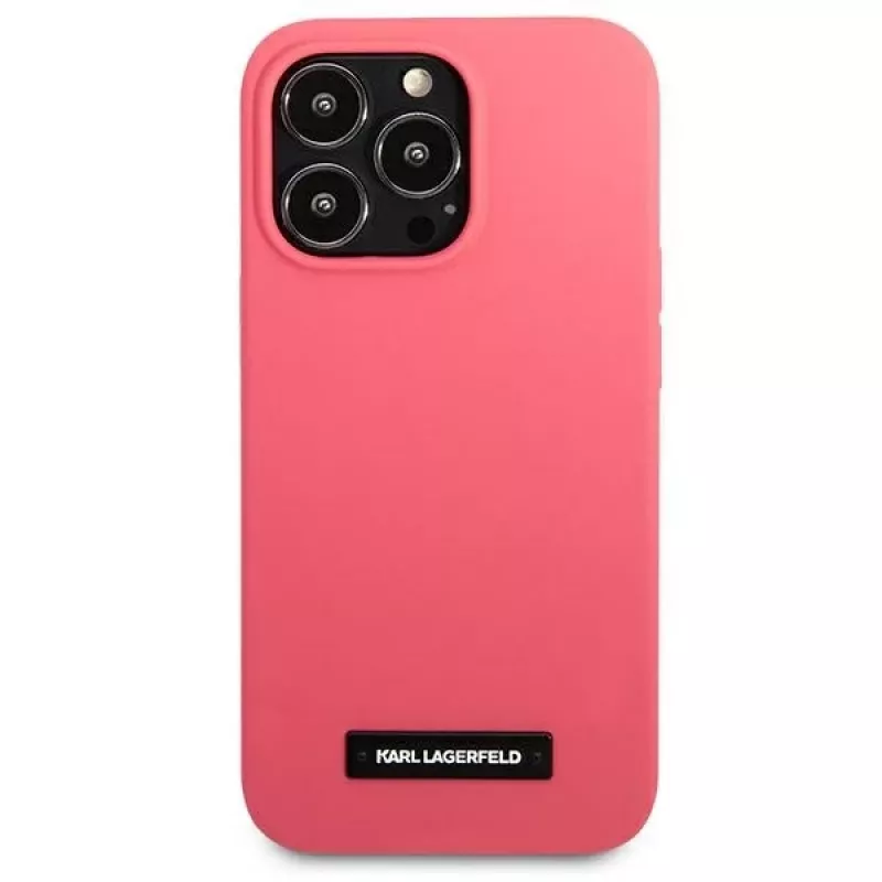 Karl Lagerfeld Silicone Plaque Hard Case für iPhone 13 Pro / 13 6,1 inch - Fuchsia