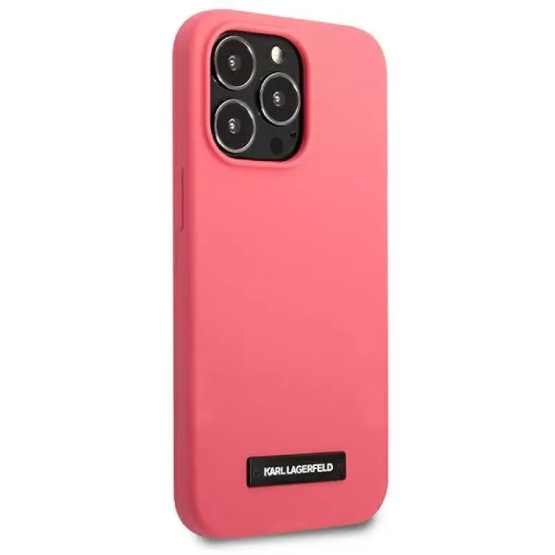 Karl Lagerfeld iPhone 13 Pro Max 6,7 inch Hardcase Fuchsia Silicone Plaque